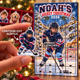 Personalized Ice Hockey Player Advent Calendar with 24 Photo Ornaments