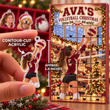 Personalized Volleyball Player Advent Calendar with 24 Photo Ornaments