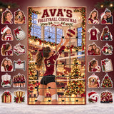 Personalized Volleyball Player Advent Calendar with 24 Photo Ornaments