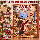 Personalized Volleyball Player Advent Calendar with 24 Photo Ornaments