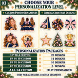 Personalized Cheerleading Team Advent Calendar with 24 Photo Ornaments