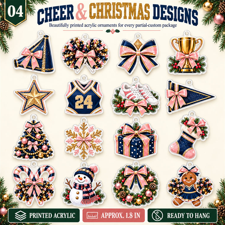 Personalized Cheerleading Team Advent Calendar with 24 Photo Ornaments