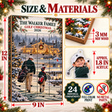 Personalized Golf Family Advent Calendar with 24 Photo Ornaments