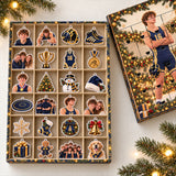Personalized Wrestling Athlete Advent Calendar with 24 Photo Ornaments