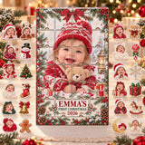 Personalized Baby's First Christmas Photo Advent Calendar with 24 Photo Ornaments
