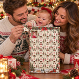 Personalized Baby's First Christmas Photo Advent Calendar with 24 Photo Ornaments