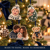 Personalized Baby Boy First Christmas Advent Calendar with 24 Photo Ornaments
