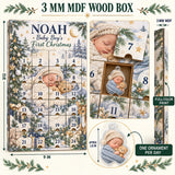 Personalized Baby Boy First Christmas Advent Calendar with 24 Photo Ornaments