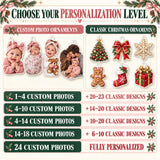 Personalized Baby Girl First Christmas Advent Calendar with 24 Photo Ornaments