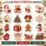 Personalized Newborn First Christmas Advent Calendar with 24 Photo Ornaments