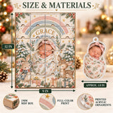 Personalized Rainbow Baby First Christmas Advent Calendar with 24 Photo Ornaments