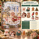 Personalized Miracle Baby First Christmas Advent Calendar with 24 Photo Ornaments