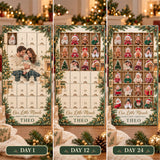 Personalized Miracle Baby First Christmas Advent Calendar with 24 Photo Ornaments