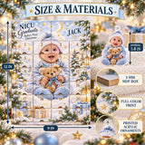 Personalized NICU Graduate First Christmas Advent Calendar with 24 Photo Ornaments