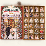 Personalized From I Do To Christmas Advent Calendar with 24 Photo Ornaments