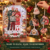 Personalized Adopted Baby First Christmas Advent Calendar with 24 Photo Ornaments