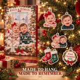 Personalized Twins First Christmas Advent Calendar with 24 Photo Ornaments