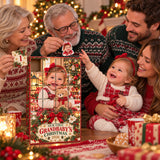 Personalized First Grandbaby Christmas Advent Calendar with 24 Photo Ornaments