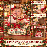 Personalized First Grandbaby Christmas Advent Calendar with 24 Photo Ornaments