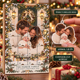 Personalized First Christmas Family of Three Advent Calendar with 24 Photo Ornaments