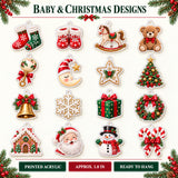 Personalized First Christmas Family of Three Advent Calendar with 24 Photo Ornaments