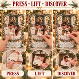 Personalized First Christmas Family of Three Advent Calendar with 24 Photo Ornaments