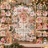 Personalized Baby's First Year Memories Advent Calendar with 24 Photo Ornaments