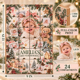 Personalized Baby's First Year Memories Advent Calendar with 24 Photo Ornaments