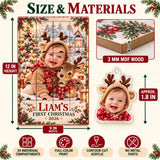 Personalized Little Reindeer Baby Christmas Advent Calendar with 24 Photo Ornaments