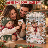 Personalized Woodland Baby First Christmas Advent Calendar with 24 Photo Ornaments