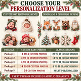 Personalized Woodland Baby First Christmas Advent Calendar with 24 Photo Ornaments