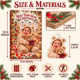 Personalized Teddy Bear Baby First Christmas Advent Calendar with 24 Photo Ornaments