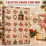 Personalized Teddy Bear Baby First Christmas Advent Calendar with 24 Photo Ornaments
