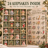 Personalized Safari Baby First Christmas Advent Calendar with 24 Photo Ornaments