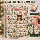 Personalized Safari Baby First Christmas Advent Calendar with 24 Photo Ornaments