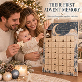 Personalized Boho Moon Stars Baby Christmas Advent Calendar with 24 Photo Ornaments