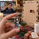 Personalized Miles Apart Hearts Together Advent Calendar with 24 Photo Ornaments