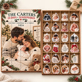 Personalized Our First Christmas As A Family Advent Calendar with 24 Photo Ornaments