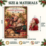 Personalized Christmas At Grandma Grandpas Advent Calendar with 24 Photo Ornaments