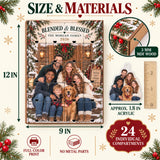Personalized Blended And Blessed Family Advent Calendar with 24 Photo Ornaments