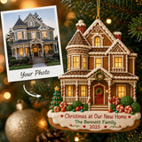Personalized Gingerbread Victorian New Home Photo Acrylic Ornament