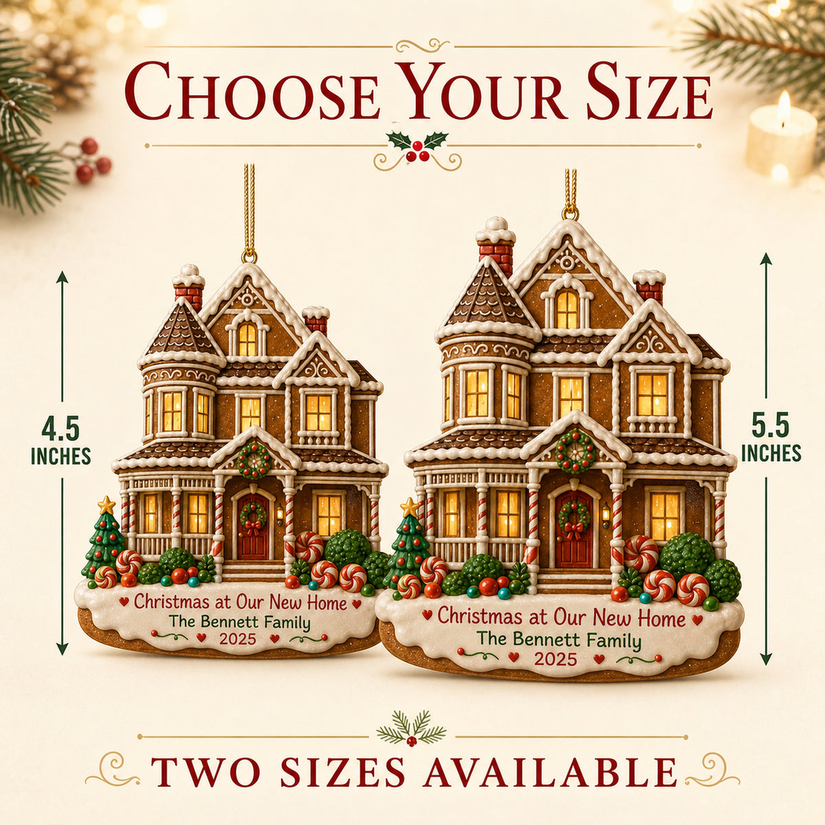 Personalized Gingerbread Victorian New Home Photo Acrylic Ornament