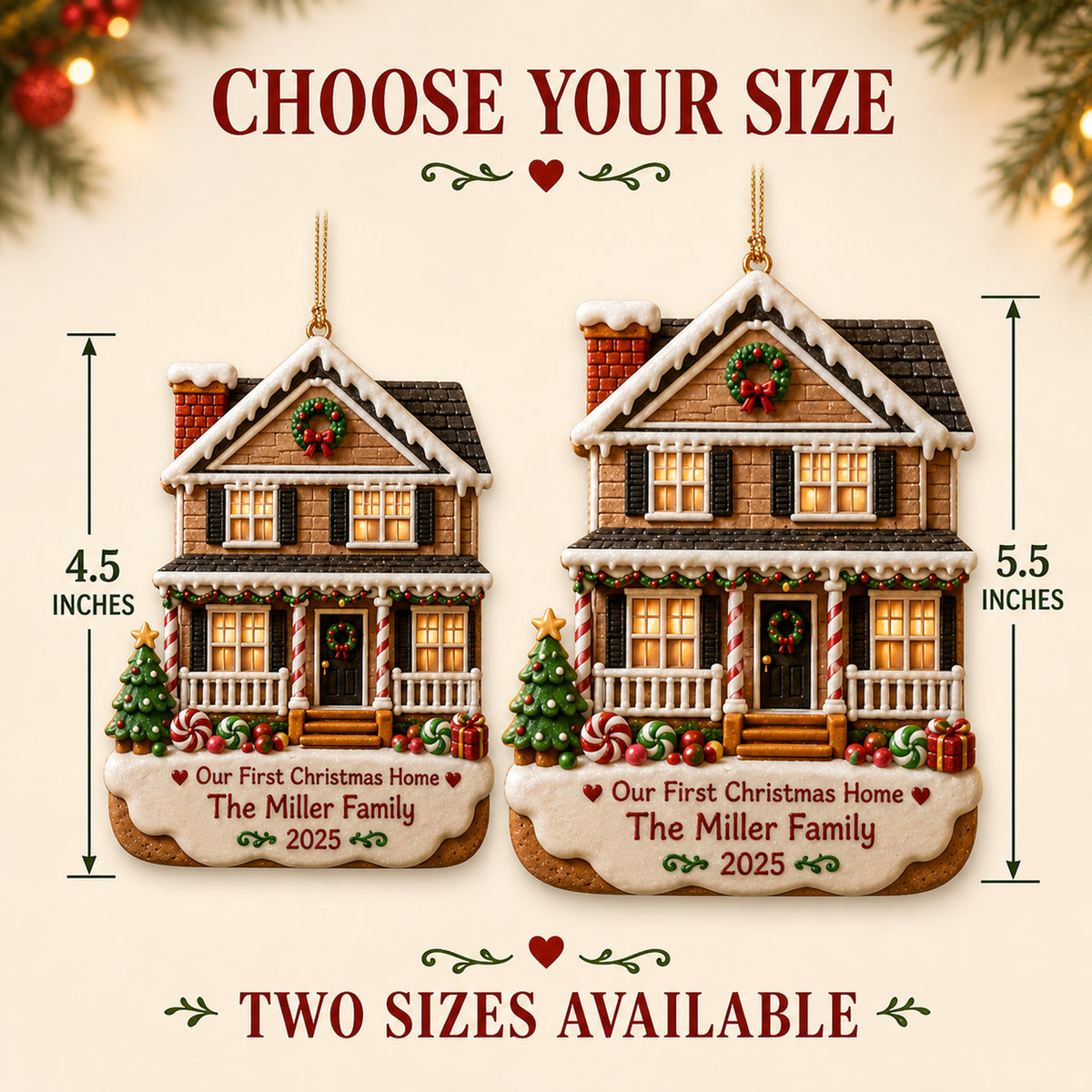 Personalized Gingerbread First Christmas Home Photo Acrylic Ornament