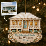 Personalized Gingerbread Coastal Sugar House Photo Acrylic Ornament