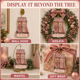Personalized Gingerbread Pink City Townhouse Photo Acrylic Ornament