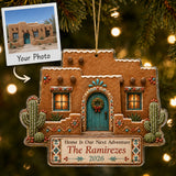 Personalized Gingerbread Southwest Casita Photo Acrylic Ornament