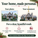 Home photo personalization guide: choose a bright sharp photo showing the whole house without obstructions.