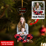 Personalized Photo Ornament - Christmas Gift For Family Member, Friends - Customized Your Photo Mom Ornament | Married 3