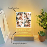 Custom photo collage LED night light sign, Personalized photo night light, 1st and 50th wedding anniversary gifts for him | Light Photo