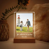 Custom Photo 3D Lamp Family Collage Photo Led Night Light Personalized Glass Art Picture Engagement Pet Gift for Couple Wife Her Him | Light Photo